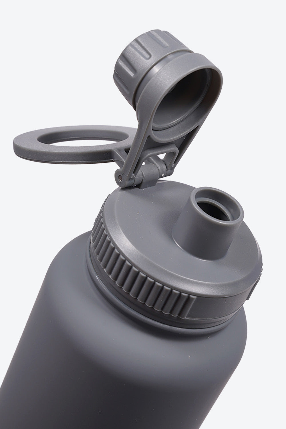 TERMO DE ACERO INOXIDABLE CON SOPORTEPARA CELULAR 2 EN 1 GRIS 950ML