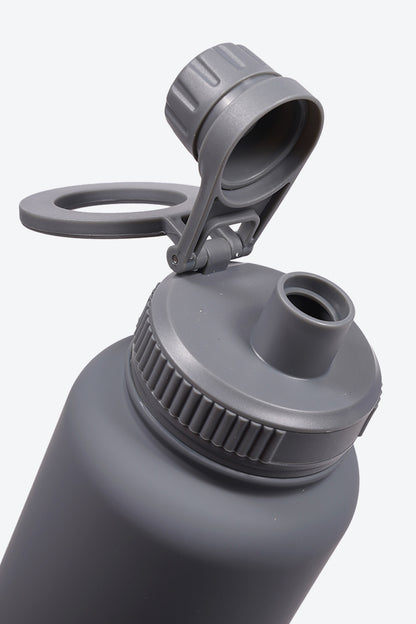 TERMO DE ACERO INOXIDABLE CON SOPORTEPARA CELULAR 2 EN 1 GRIS 950ML