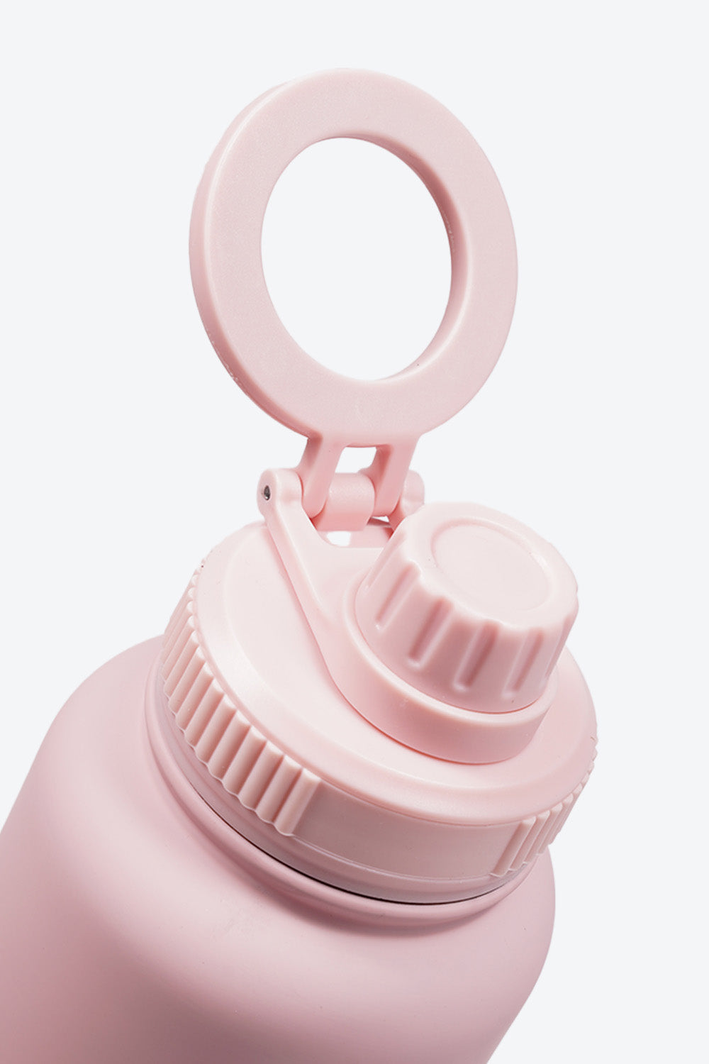 TERMO DE ACERO INOXIDABLE CON SOPORTE PARA CELULAR 2 EN 1 ROSA 950ML