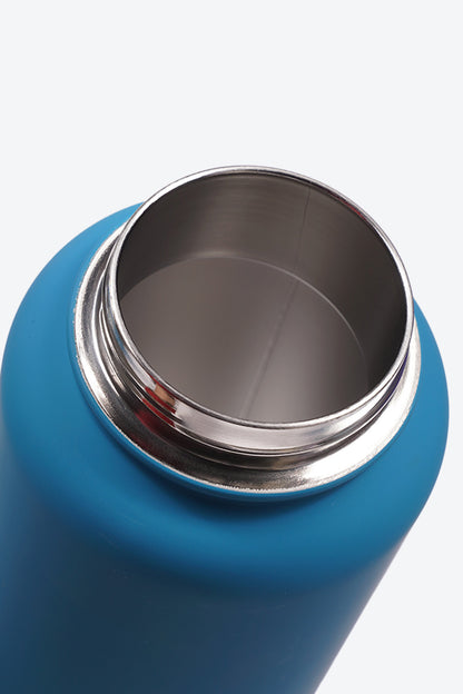 TERMO DE ACERO INOXIDABLE CON SOPORTE PARA CELULAR 2 EN 1 AZUL 950ML