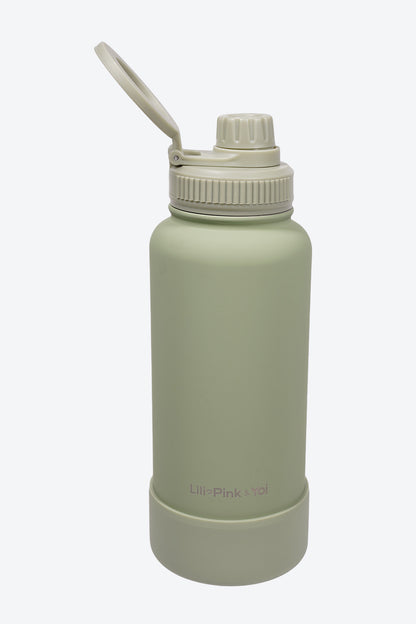 TERMO DE ACERO INOXIDABLE CON SOPORTEPARA CELULAR 2 EN 1 VERDE 950ML