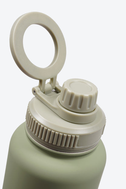 TERMO DE ACERO INOXIDABLE CON SOPORTEPARA CELULAR 2 EN 1 VERDE 950ML