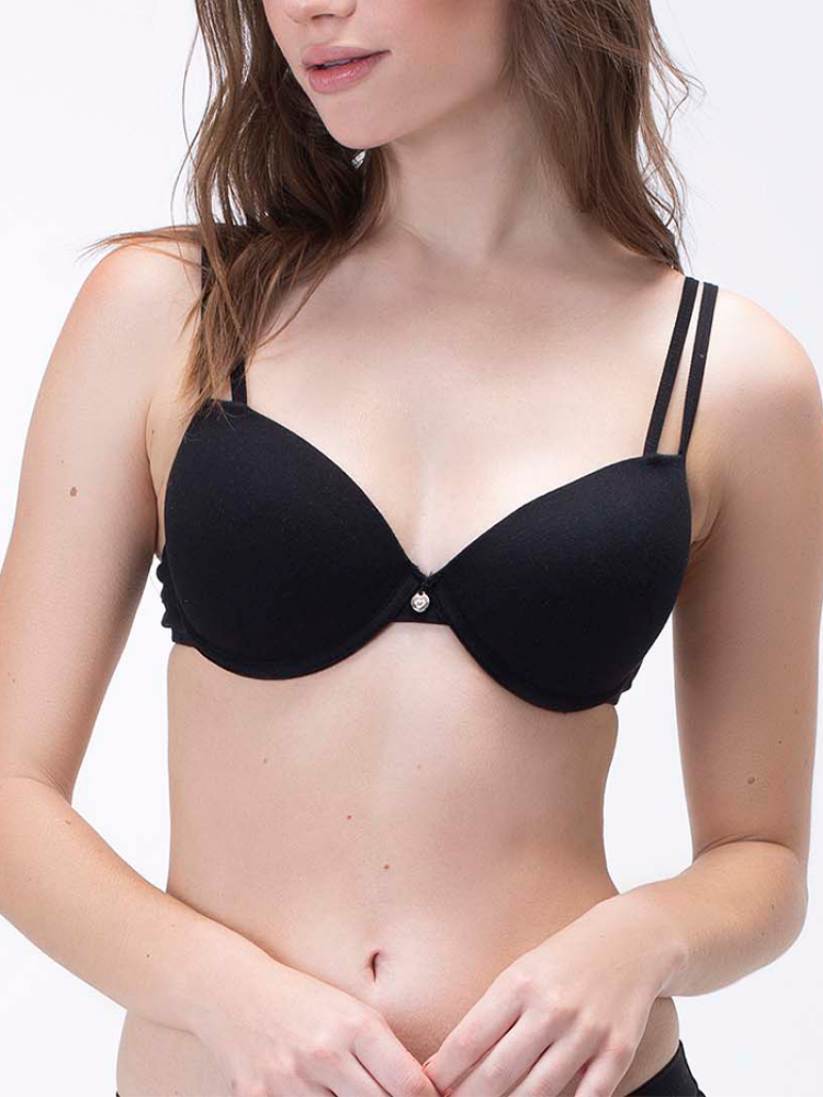 Brasier Algodón Copa B Gris-Negro Brasier