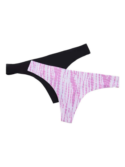 Calzón Blumer Tanga Corte Láser Hilo Brasilera Negro-Rosa Manchas Pack X2 / S Calzón
