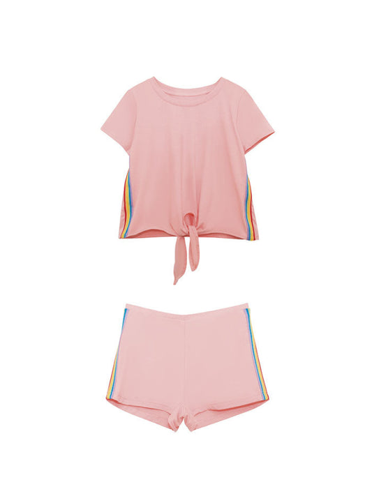 Pijama Pantalón Corto Algodón Rosa Descanso
